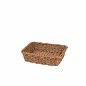 Korg i pp plast, rektangulär, brun 36x27 cm